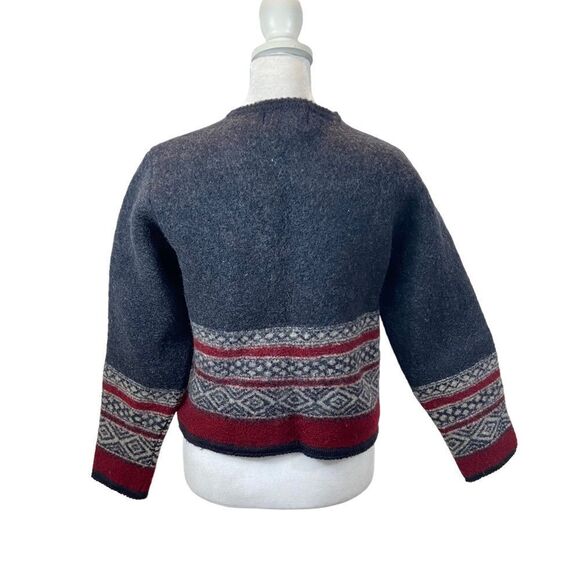 Vintage Tally-Ho Wool Button Front Grey and Burgundy Cardigan‎ Size Medium - Picture 7 of 9